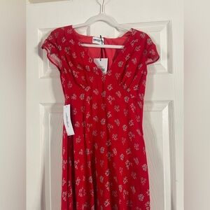 Red Floral Dress by princess polly